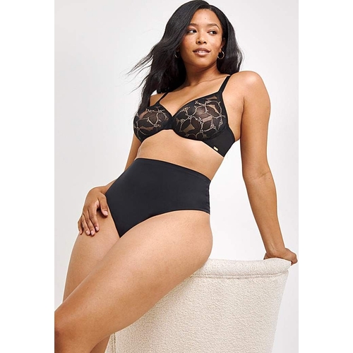 Gossard Glossies Lotus Plunge Bra - Black - Floral