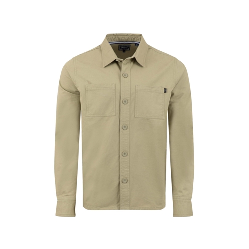 Weird Fish Bear Workwear Twill Overshirt - Green - L