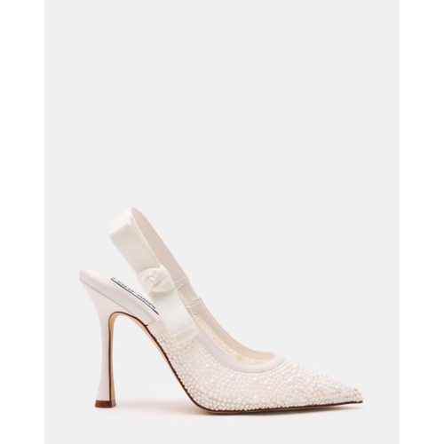 Steve Madden Brylie P 100H Heeled Mules - White - Size 3