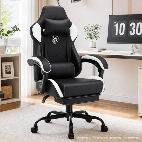 LUCKRACER Swiveling PC & Racing Game Chair - White