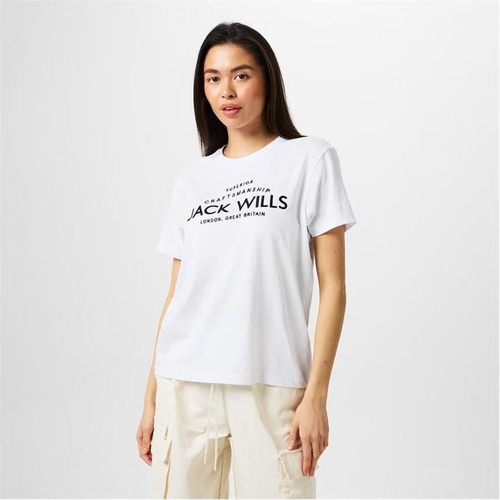 Jack Wills Forstal Boyfriend T-Shirt - White - 16