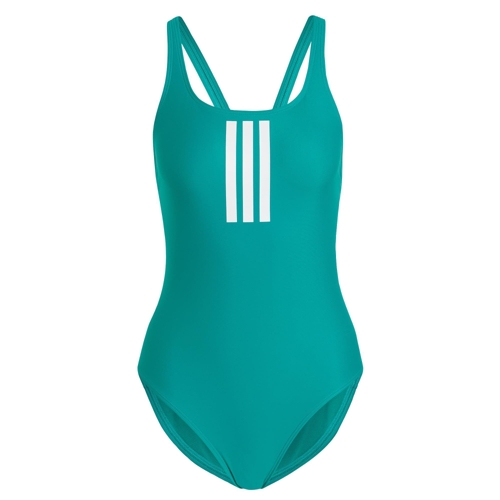 adidas 3 Stripes V-Back Swimsuit Swimwear - Green - 26