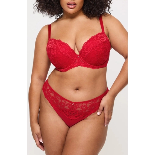 Ann Summers Sexy Lace Padded Plunge Bra - Red - Size 12