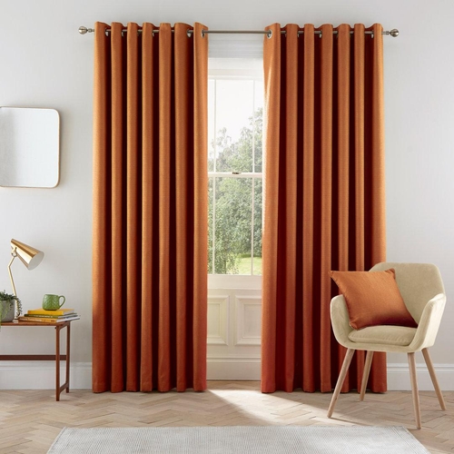 Eden Eyelet Room Darkening Curtains - Beige