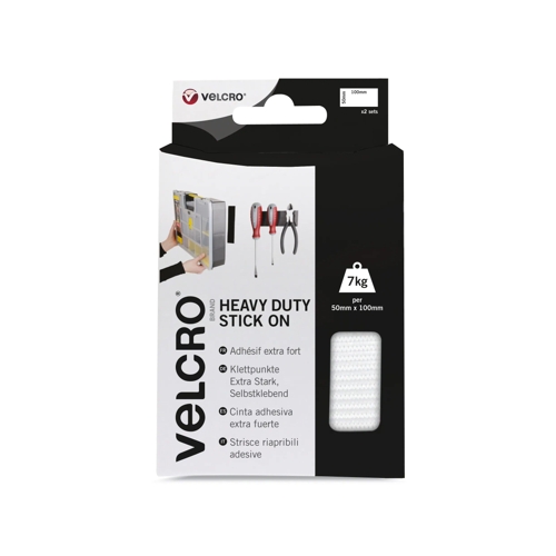 Velcro Heavy Duty Stick On Strips - White