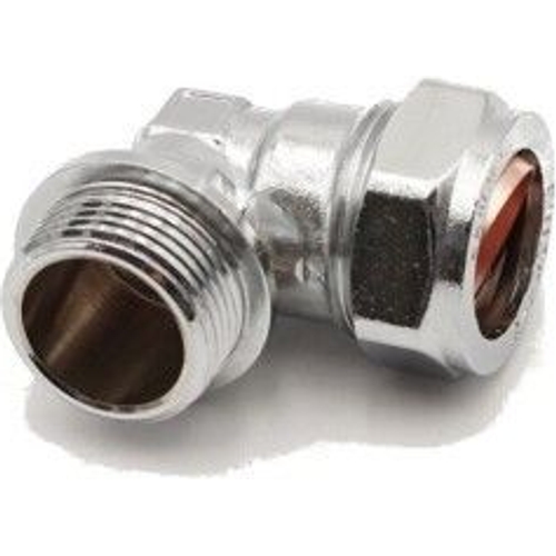 Prima Plus Chrome Compression Elbow - 22mm x 3/4 inch Male