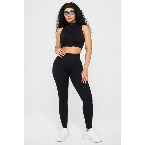 Fabletics Seamless Scrunch Legging - Black - 8