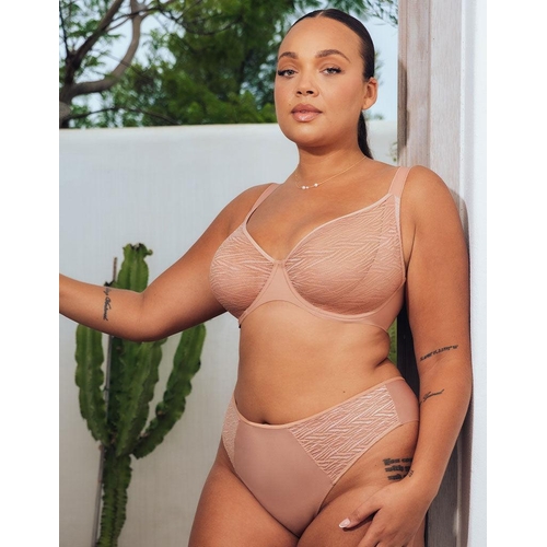 Curvy Kate Smoothie Lace Bra - Balcony Moulded Wired - Beige - 34J