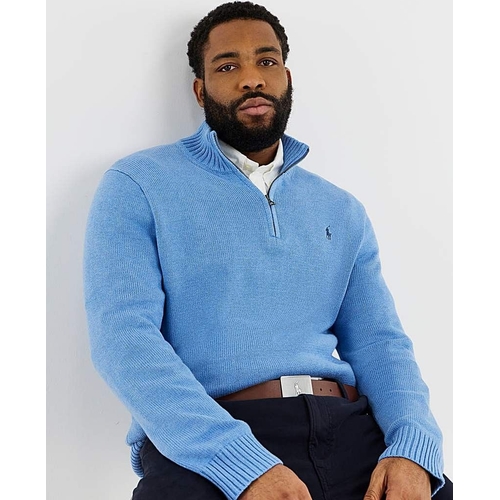 Polo Ralph Lauren 1/2 Zip Knit Jumper - Regular - Blue - L