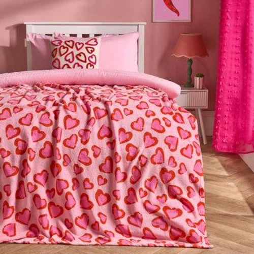 OHS Heart Leopard Throw - Multicolor