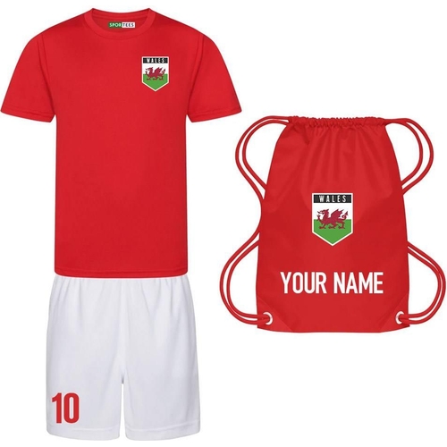 Wales Personalised Training Kit Package - Red - XL