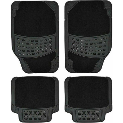 4 Pieces Universal Rubber With Carpet Car Mat - B&Q