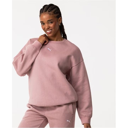Puma Ess Oversized Crew Fl Sweatshirt - Pink - 10
