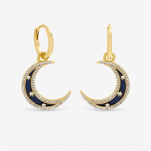 Inicio Gold Plated Lapis Celestial Earrings - Gold