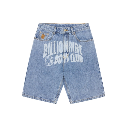 Faded Arch Logo Denim Shorts - Blue - Regular Fit - 28
